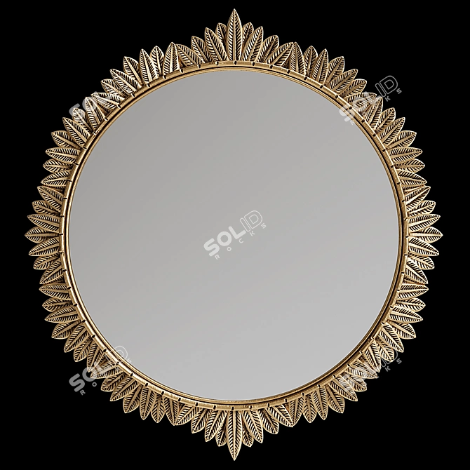 PBR Demeter Round Mirror 3D model image 1