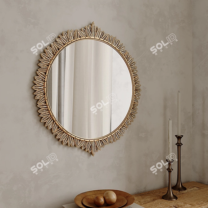 PBR Demeter Round Mirror 3D model image 4