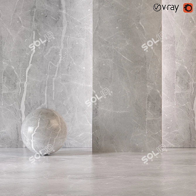 Italian Gray Stone Texture Set 3D model image 1