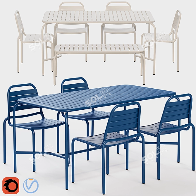 Floyd Outdoor Furniture Set 3D model image 1