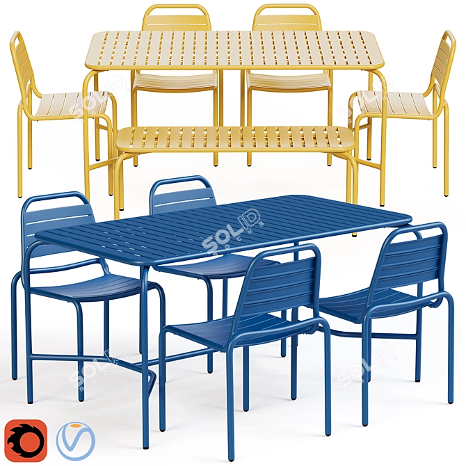 Floyd Outdoor Furniture Set 3D model image 4