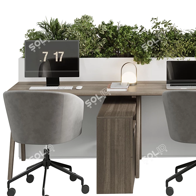 Modern Home Office Furniture Set 3D model image 5