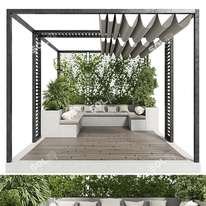 Pergola & Roof Garden Furniture 3D model image 4