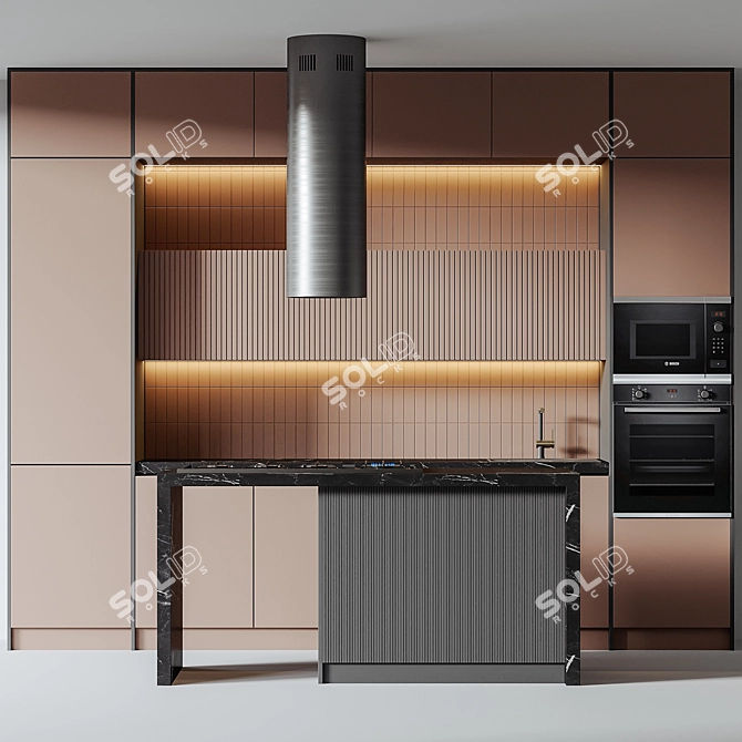 Modern Kitchen 3D Model Kit 3D model image 2