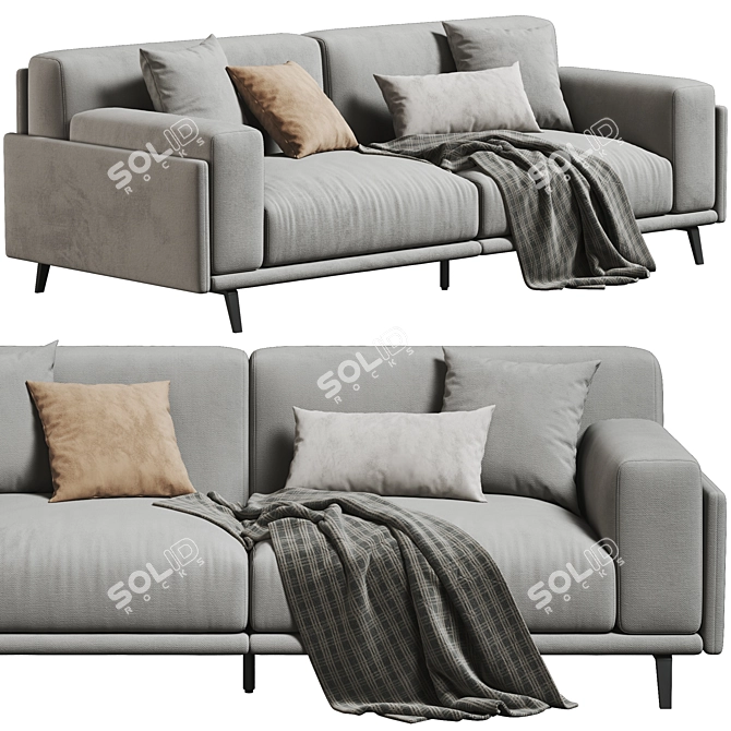Stylish Arflex Frame Two-Seater Sofa 3D model image 1
