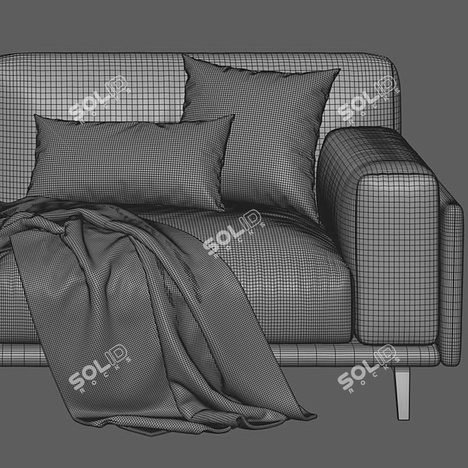 Stylish Arflex Frame Two-Seater Sofa 3D model image 4