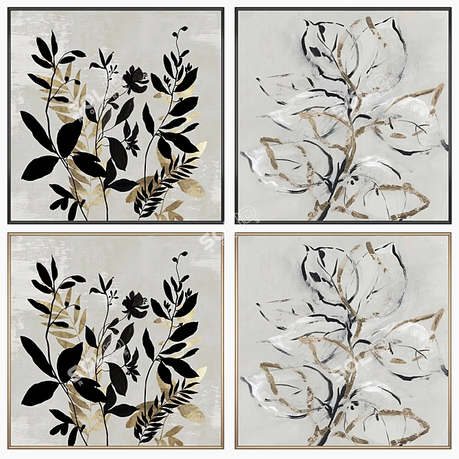 Artwork Set with Multiple Frames 3D model image 2