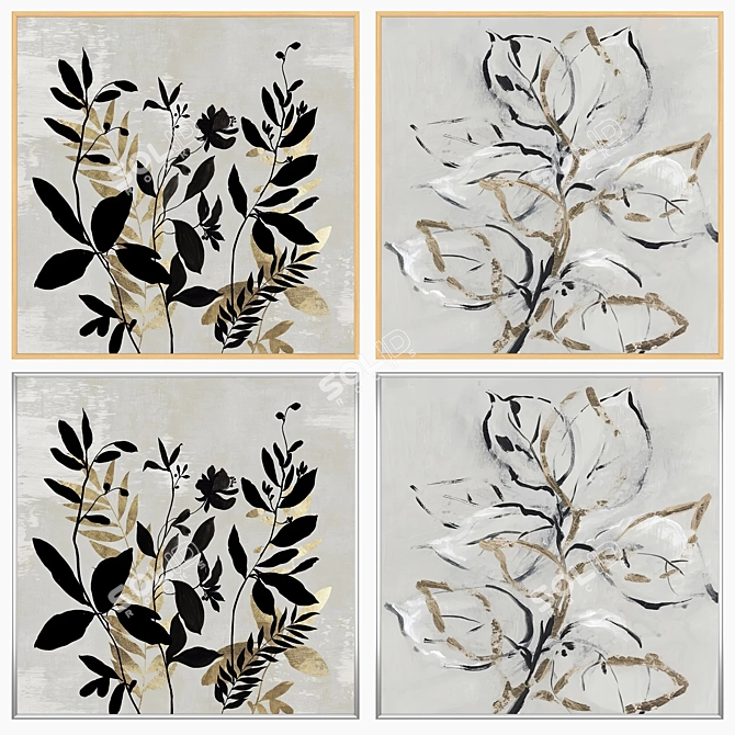 Artwork Set with Multiple Frames 3D model image 3