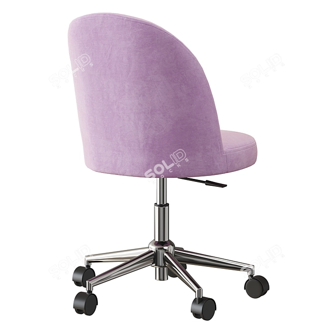 Inès Velvet Office Swivel Chair 3D model image 5