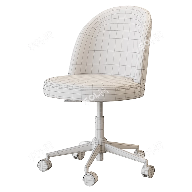 Inès Velvet Office Swivel Chair 3D model image 1