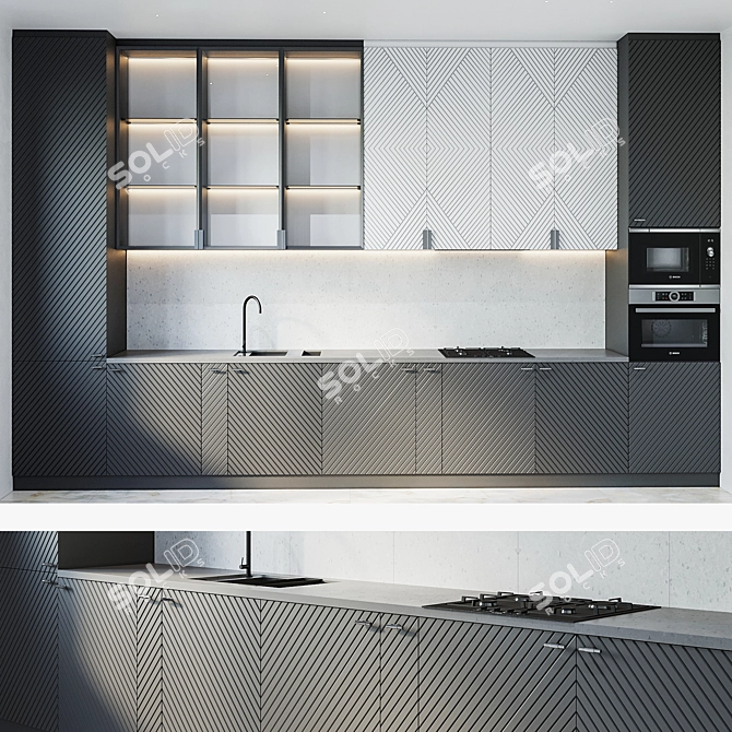 Modern Kitchen Neo, 60x45x29 Dimensions 3D model image 1