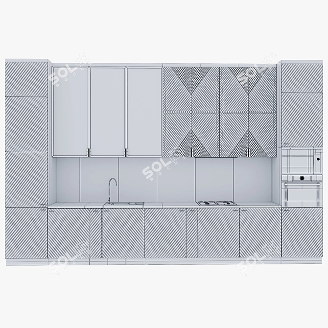 Modern Kitchen Neo, 60x45x29 Dimensions 3D model image 4
