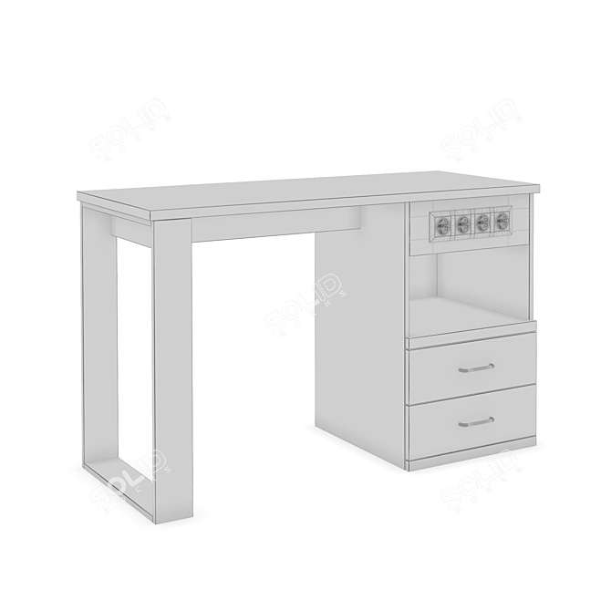 Manicure Table with 4 Outlets 3D model image 2