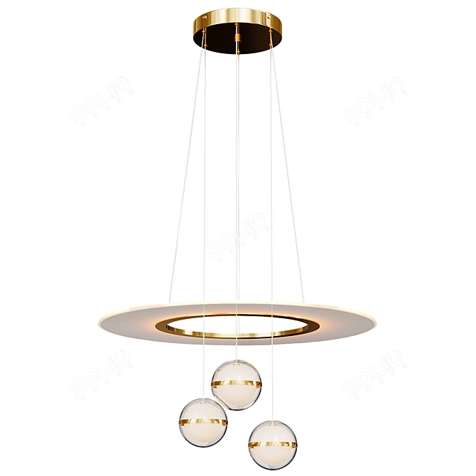 Sleek Ring Chandelier SVENDA Small 3D model image 1