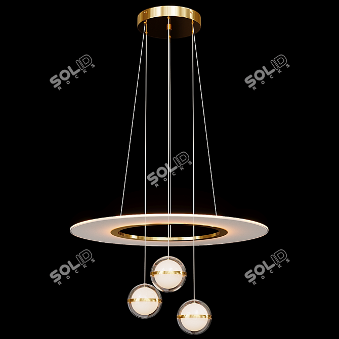 Sleek Ring Chandelier SVENDA Small 3D model image 2