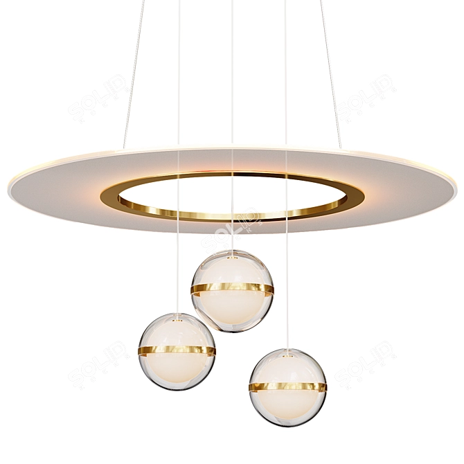 Sleek Ring Chandelier SVENDA Small 3D model image 3