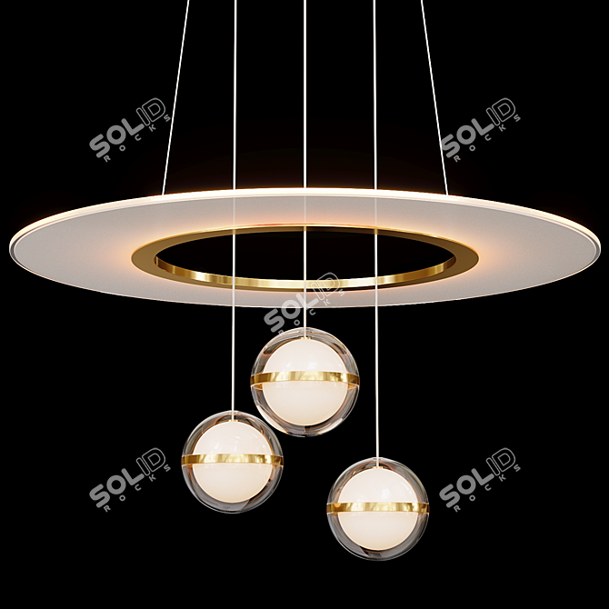 Sleek Ring Chandelier SVENDA Small 3D model image 4