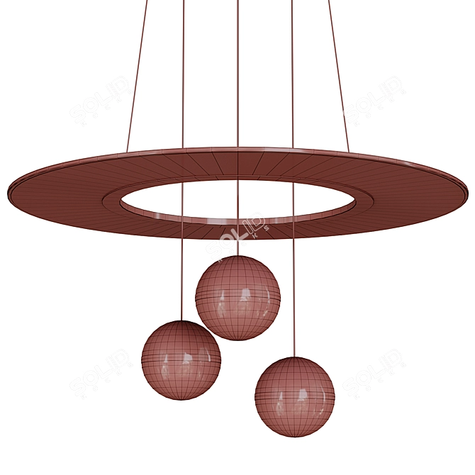 Sleek Ring Chandelier SVENDA Small 3D model image 5