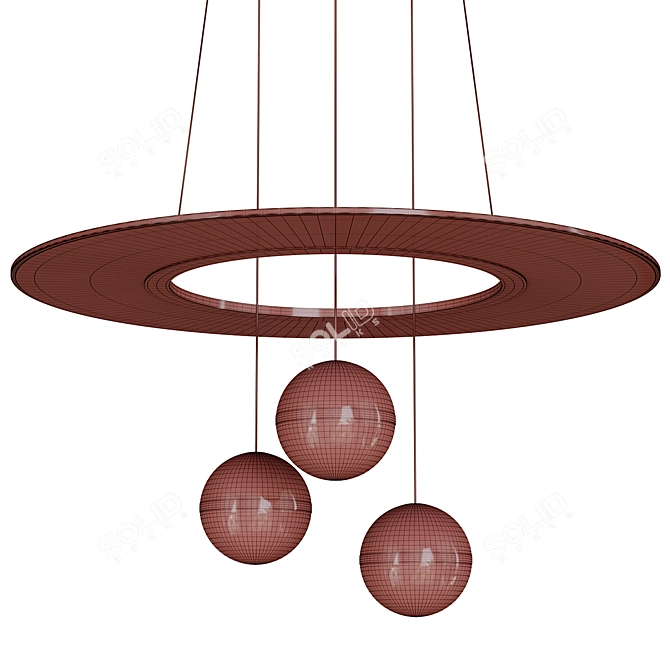 Sleek Ring Chandelier SVENDA Small 3D model image 6