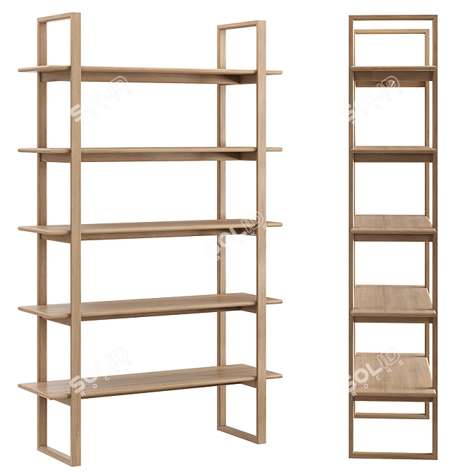 Dantone Home Oak Open Shelving 3D model image 1