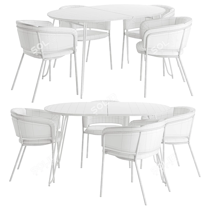 Modern Cosmo Space Dining Set 3D model image 5