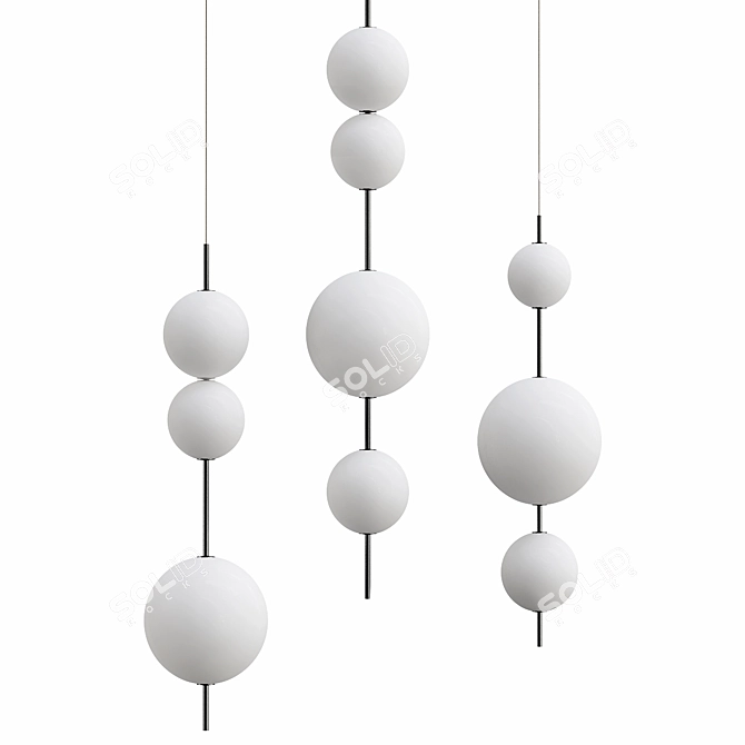 Elegant Beadas 2 Pendant Lamps 3D model image 1