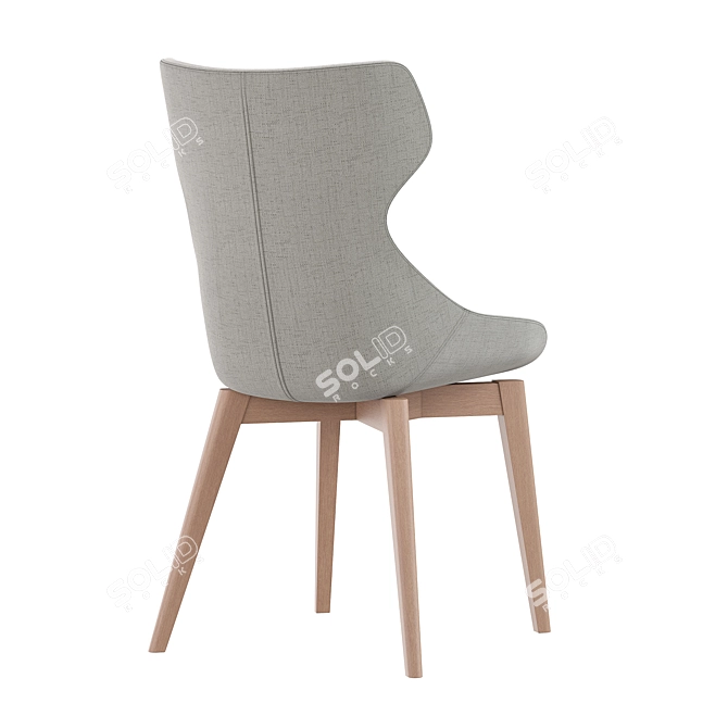 Elegant ANTEA Chair on Wood Base 3D model image 2