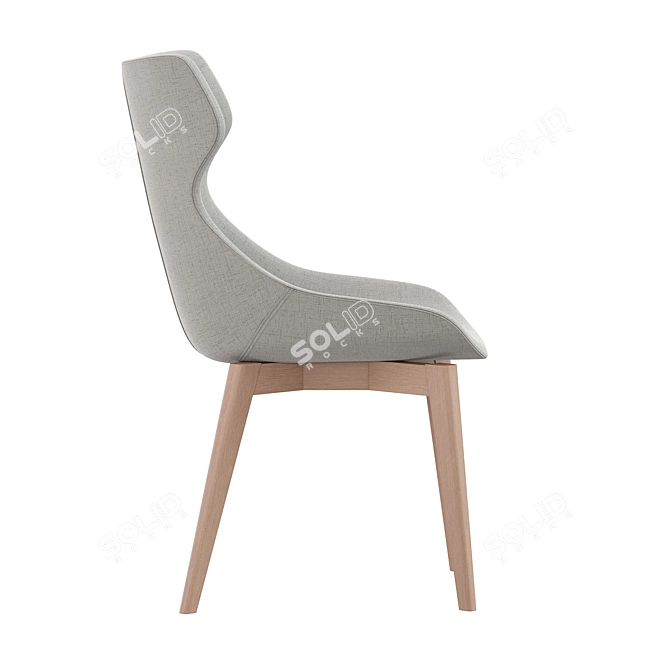 Elegant ANTEA Chair on Wood Base 3D model image 3