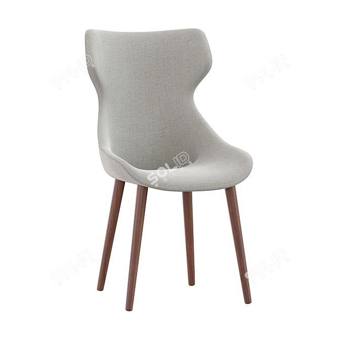 Elegant ANTEA Chair on Wood Base 3D model image 4