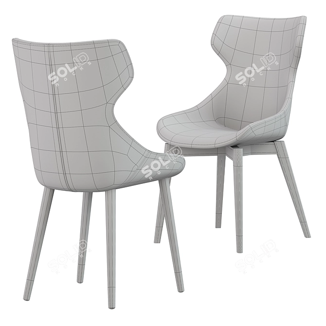 Elegant ANTEA Chair on Wood Base 3D model image 7