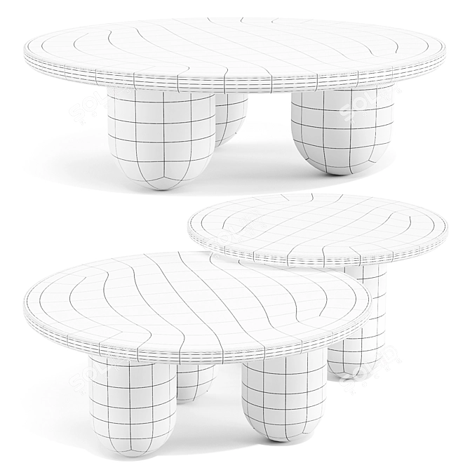 Greek-inspired Nesting Column Tables 3D model image 4