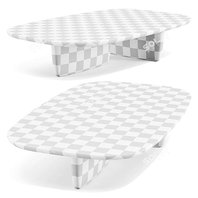 Zen-Inspired Tobi-Ishi Coffee Table 3D model image 5
