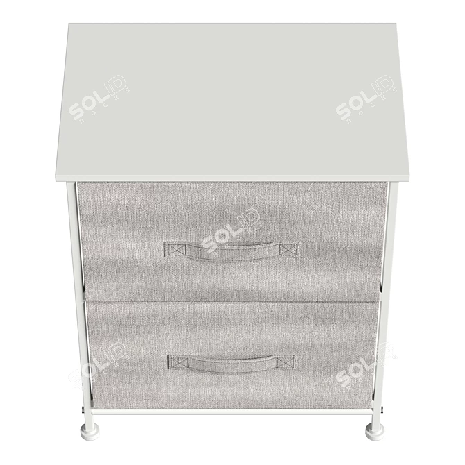 Modern Asher Nightstand with UVs Unwrapped 3D model image 3