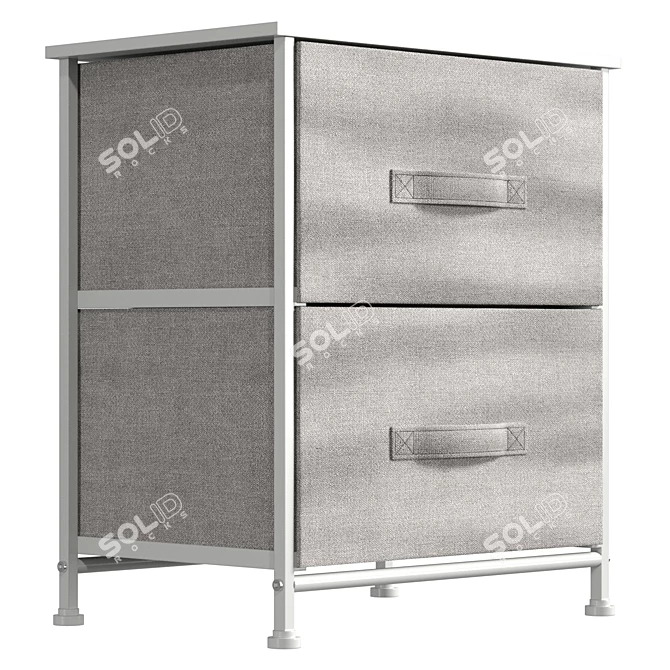 Modern Asher Nightstand with UVs Unwrapped 3D model image 4