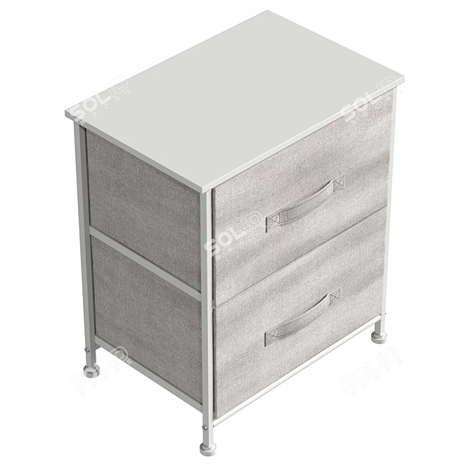 Modern Asher Nightstand with UVs Unwrapped 3D model image 5
