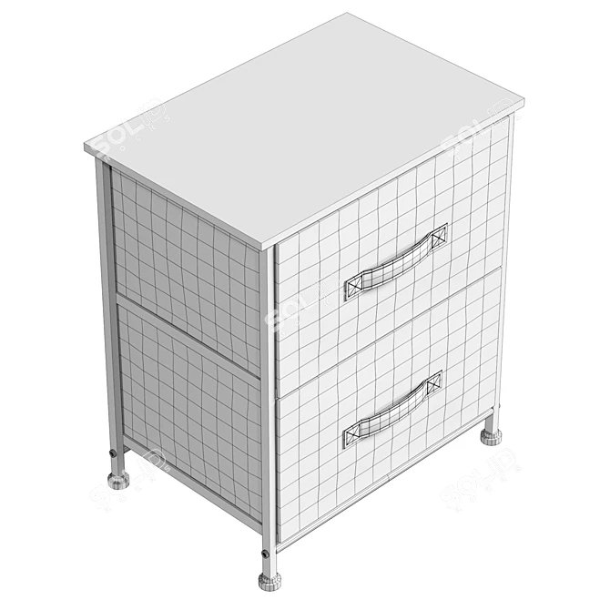 Modern Asher Nightstand with UVs Unwrapped 3D model image 6