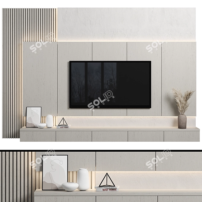 Modular TV Wall Unit 116 3D model image 1