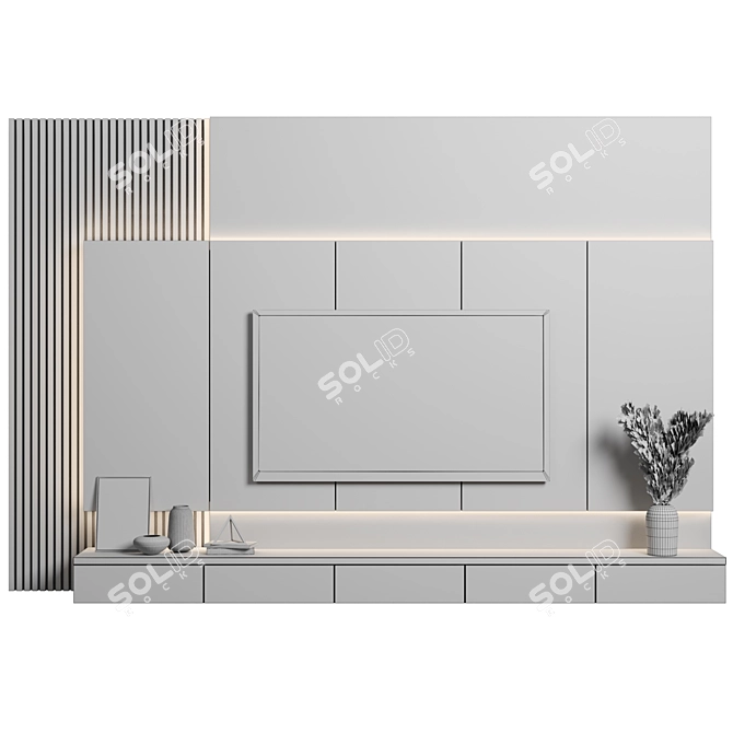 Modular TV Wall Unit 116 3D model image 5