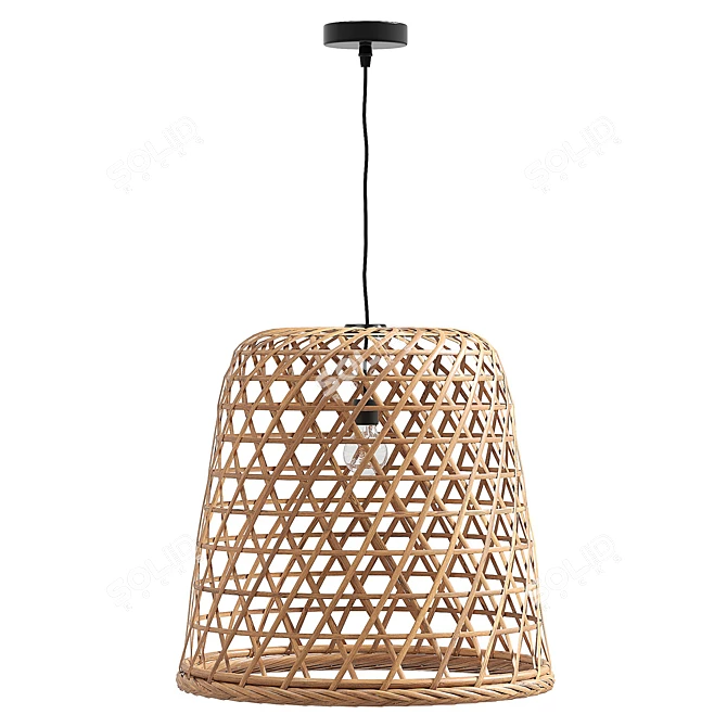 Handcrafted Batu Lamp with UV Unwrapped Model 3D model image 4