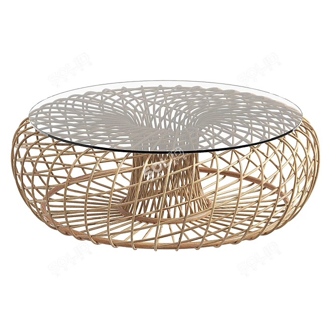 Modern Cane Coffee Table 3D model image 1