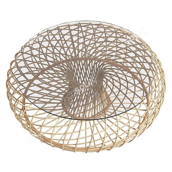 Modern Cane Coffee Table 3D model image 3