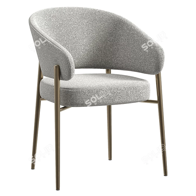 Modern Upholstered Armchair Linda 3D model image 1