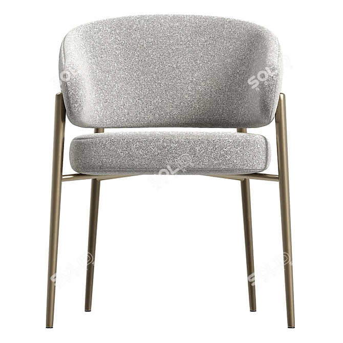 Modern Upholstered Armchair Linda 3D model image 2