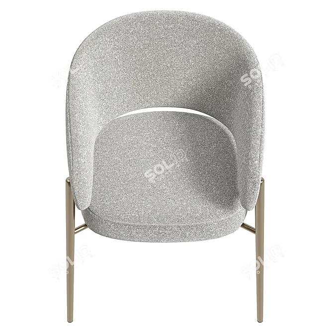 Modern Upholstered Armchair Linda 3D model image 3