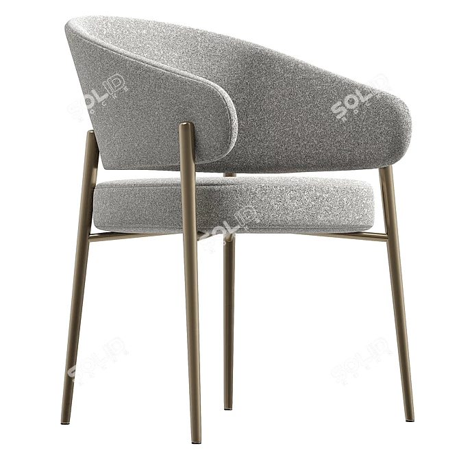 Modern Upholstered Armchair Linda 3D model image 4