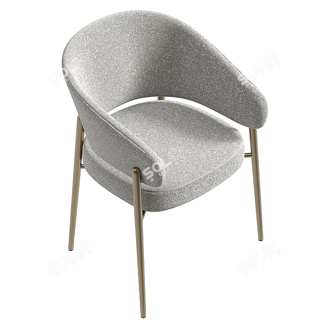 Modern Upholstered Armchair Linda 3D model image 5