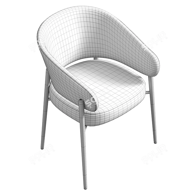 Modern Upholstered Armchair Linda 3D model image 6