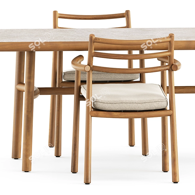 Tribu Ukiyo Armchair & Table 3D model image 2