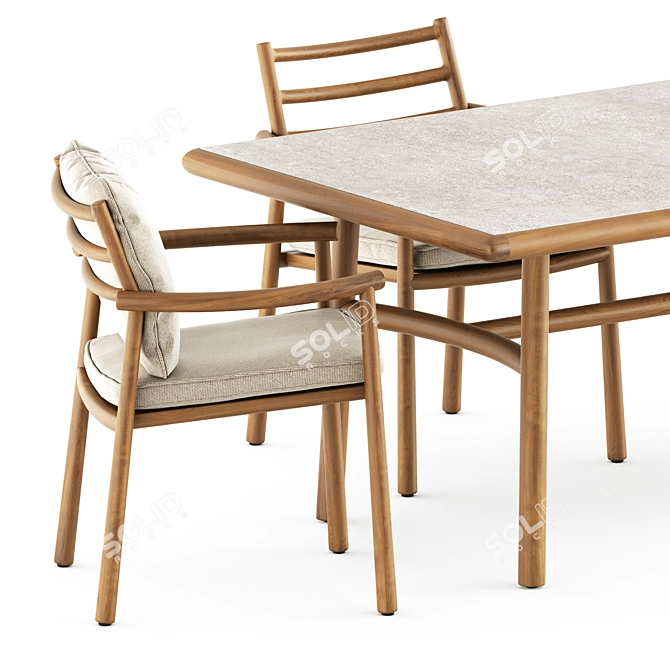 Tribu Ukiyo Armchair & Table 3D model image 3