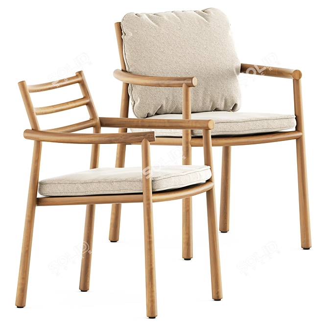 Tribu Ukiyo Armchair & Table 3D model image 4